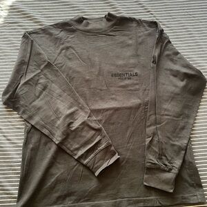 Essentials Black Long Sleeve Tee with Chest Logo